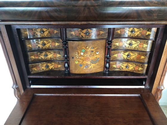 Image 1 of Biedermeier Secretaire - Bureau Antiek, Notenhout