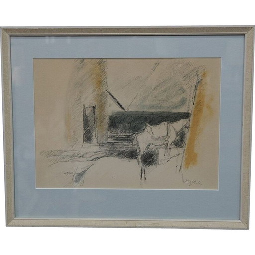 Kleurenlitho door Hugo Zuhr, 1960