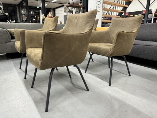 4 Label chief eetkamerstoelen Leer