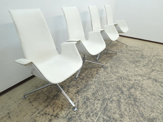 Image 1 of Walter Knoll Fk 6725 Set 8X Design fauteuil Leren fauteuil Bureaustoel