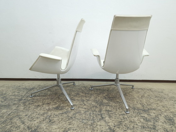 Image 1 of Walter Knoll Fk 6725 Set 8X Design fauteuil Leren fauteuil Bureaustoel