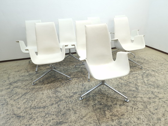 Image 1 of Walter Knoll Fk 6725 Set 8X Design fauteuil Leren fauteuil Bureaustoel