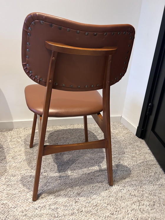 Image 1 of 2x Vintage Cognac Jaren ‘60 stoelen