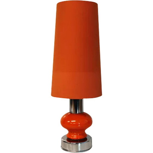Vintage lamp van keramiek en chroom door Doria Leuchten, Duitsland 1970