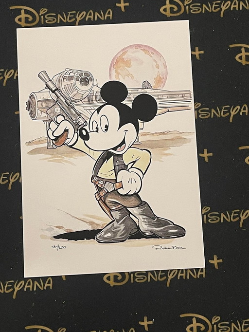 Disney Star Wars print 'Mickey Solo', gesigneerd en genummerd