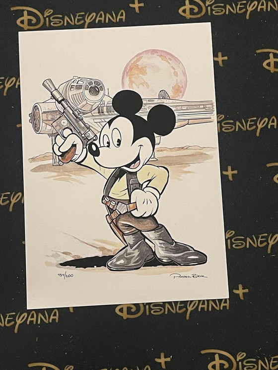 Image 1 of Disney Star Wars print 'Mickey Solo', gesigneerd en genummerd