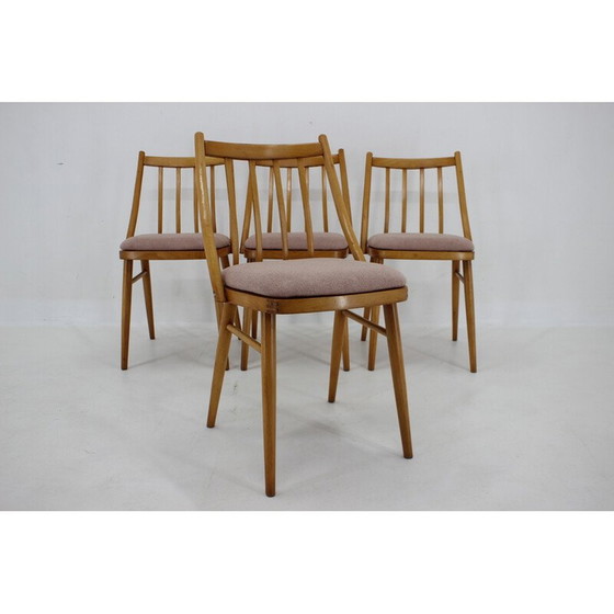 Image 1 of Set van 4 vintage beuken stoelen van Antonin Suman, jaren 1970