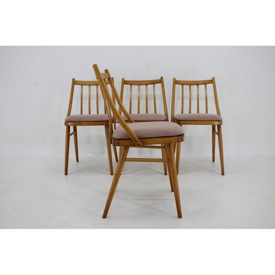 Image 1 of Set van 4 vintage beuken stoelen van Antonin Suman, jaren 1970