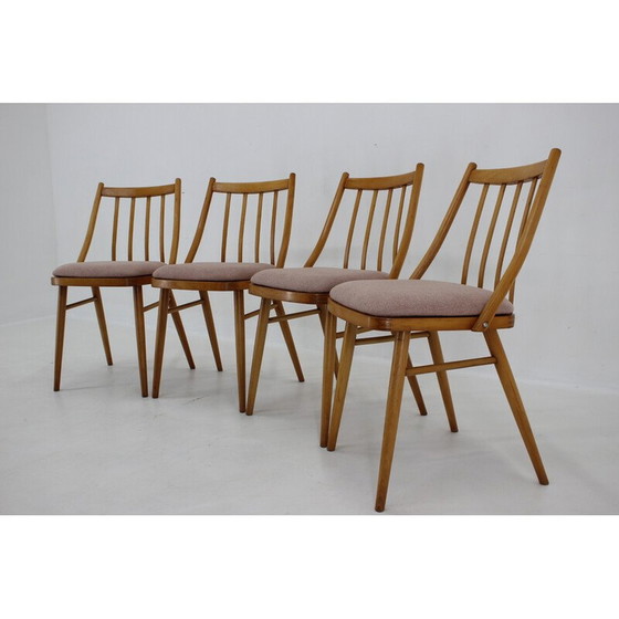 Image 1 of Set van 4 vintage beuken stoelen van Antonin Suman, jaren 1970