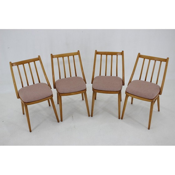 Image 1 of Set van 4 vintage beuken stoelen van Antonin Suman, jaren 1970