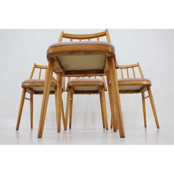Image 1 of Set van 4 vintage beuken stoelen van Antonin Suman, jaren 1970