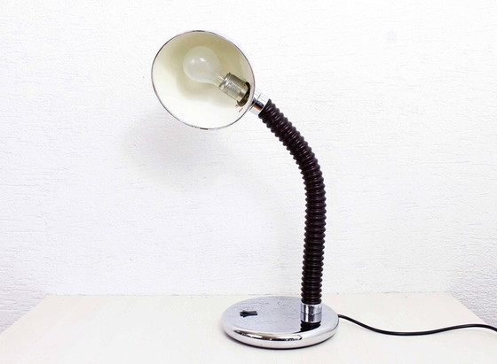 Image 1 of Verchroomde metalen bureaulamp uit de jaren 70