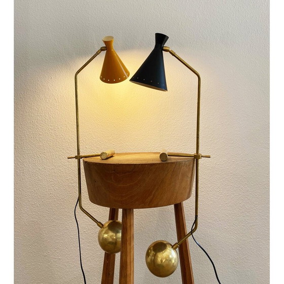 Image 1 of Vintage messing tegengewicht lamp, Italië 1950