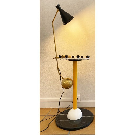 Vintage messing tegengewicht lamp, Italië 1950