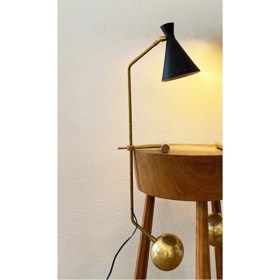 Image 1 of Vintage messing tegengewicht lamp, Italië 1950