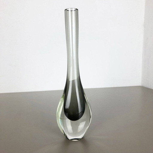 Vintage italiaanse vaas van Poli in Murano glas 1970