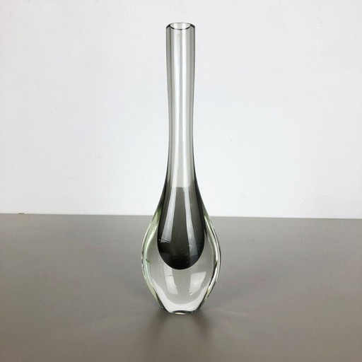 Vintage italiaanse vaas van Poli in Murano glas 1970