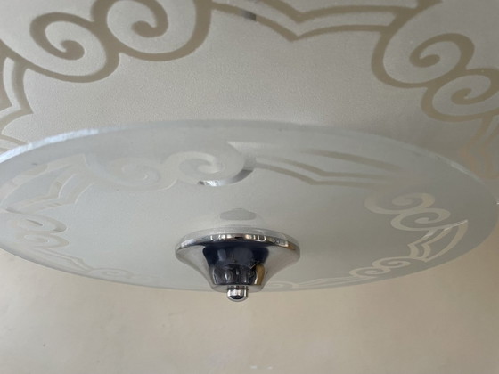 Image 1 of Aparte Hanglamp Schijflamp Art Deco 1930 Frans