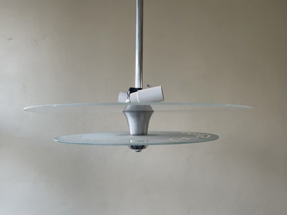 Image 1 of Aparte Hanglamp Schijflamp Art Deco 1930 Frans