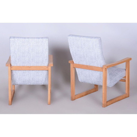 Image 1 of Paar vintage beuken fauteuils, Tsjecho-Slowakije 1960
