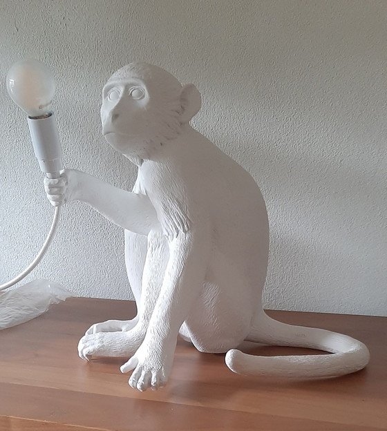 Image 1 of Seletti Monkey lamp zittend