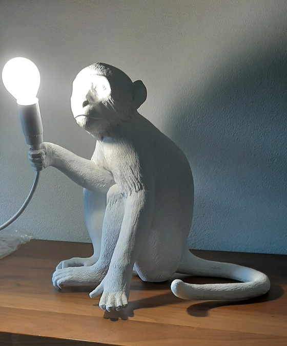 Image 1 of Seletti Monkey lamp zittend