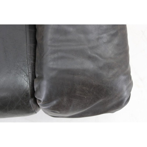 Image 1 of Vintage Wiener Werkstätte Brutalistische letaher verstelbare fauteuil, 1970