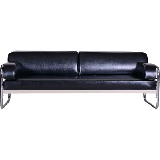 Vintage zwarte sofa van Hynek Gottwald, jaren 1930