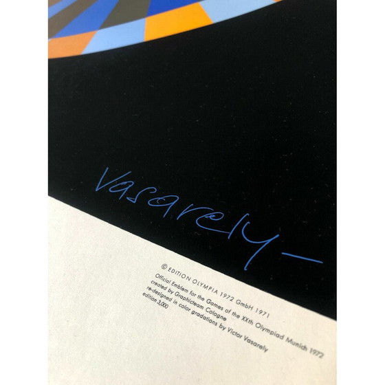 Image 1 of Oude zeefdruk poster "Olympische Spelen München" door Vasarely Victor
