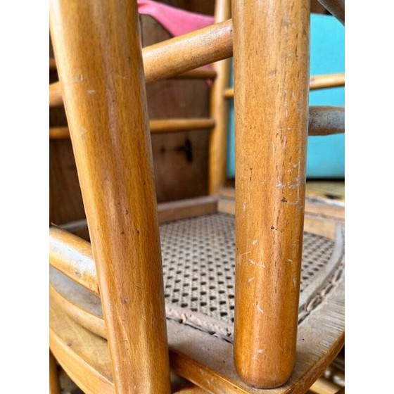 Image 1 of Paar vintage houten rieten stoelen