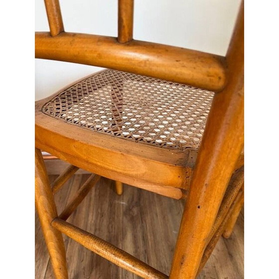 Image 1 of Paar vintage houten rieten stoelen