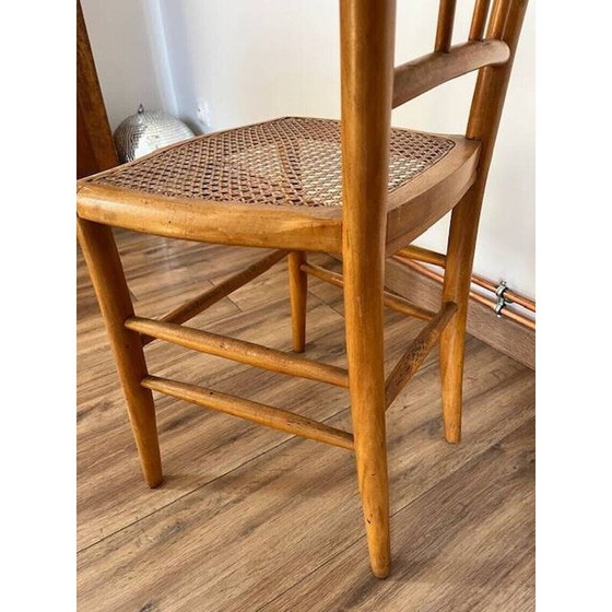 Image 1 of Paar vintage houten rieten stoelen