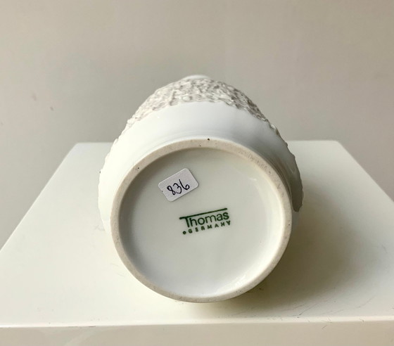 Image 1 of 2 Vintage Vazen - Koninklijke Kpm & Arcta De Thomas - Porselein - Biscuit - Op Art - Space Age - 1960