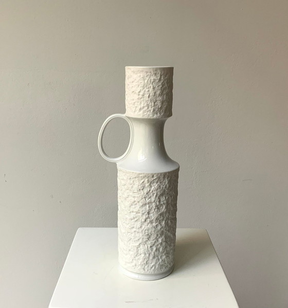 Image 1 of 2 Vintage Vazen - Koninklijke Kpm & Arcta De Thomas - Porselein - Biscuit - Op Art - Space Age - 1960