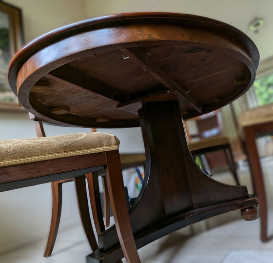 Image 1 of Biedermeier Eettafel Met 4 Stoelen