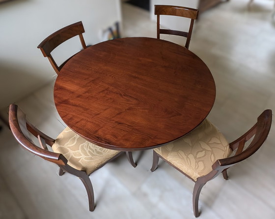 Image 1 of Biedermeier Eettafel Met 4 Stoelen