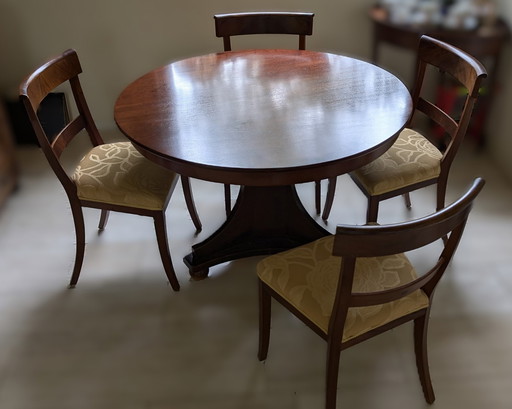 Biedermeier Eettafel Met 4 Stoelen