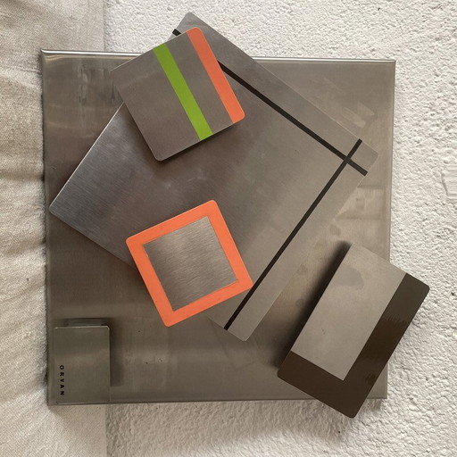 Vintage metalen sculpturen van Fréderique Orvan, 1970