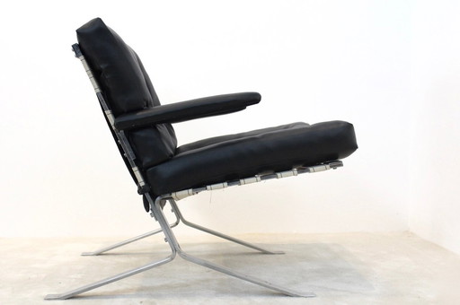 Loungestoel met lage Mid-Century