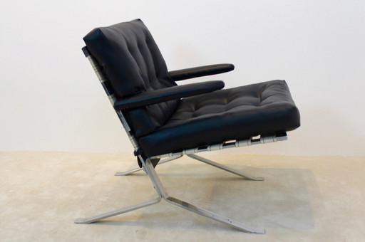 Loungestoel met lage Mid-Century