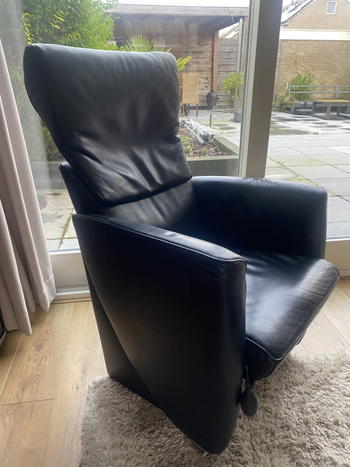 Zwart Leren Jori Fauteuil 