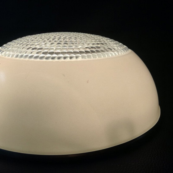 Image 1 of Vintage industriële plafondlamp van ijzer en glas