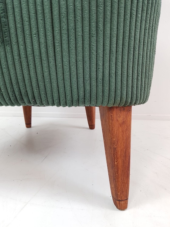 Image 1 of Groene Fauteuil Ribstof Artifort Theo Ruth