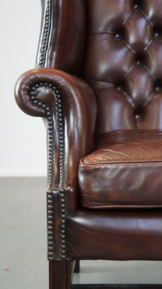 Image 1 of Chesterfield Oorfauteuil Gemaakt Van Rundleer