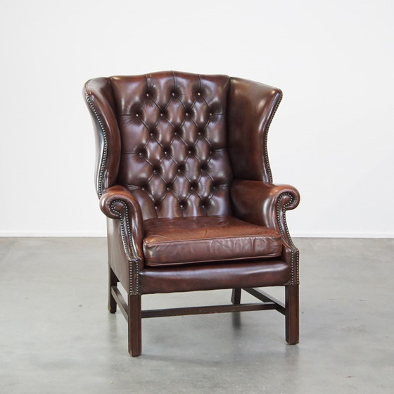 Image 1 of Chesterfield Oorfauteuil Gemaakt Van Rundleer