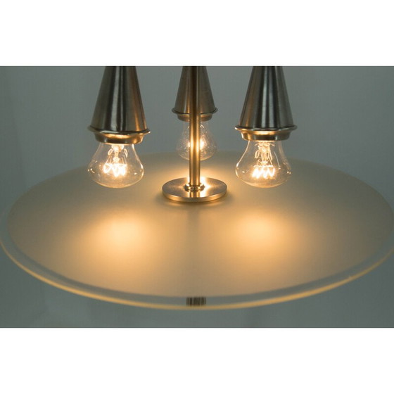 Image 1 of Vintage vernikkelde Art Deco kroonluchter, 1920