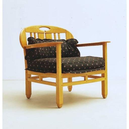 Mid Century grenen fauteuil van Giorgetti, Italië 1950