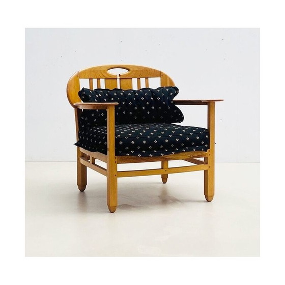 Image 1 of Mid Century grenen fauteuil van Giorgetti, Italië 1950