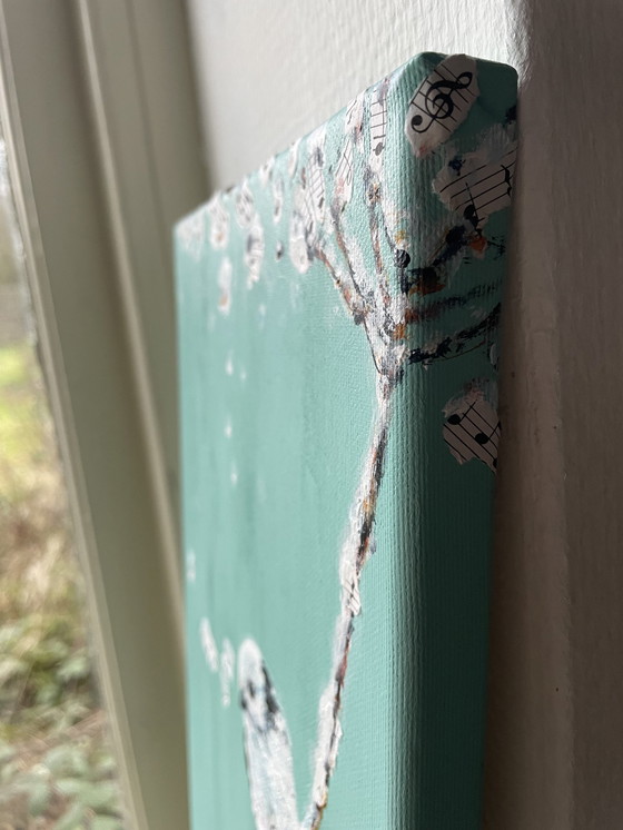 Image 1 of Schilderij Van Een Witkop Staartmees