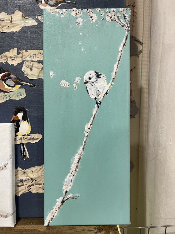 Image 1 of Schilderij Van Een Witkop Staartmees